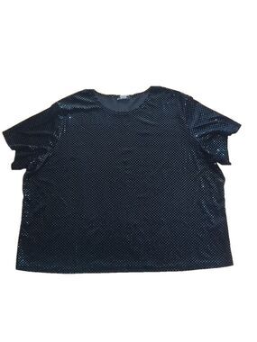 Fashion Bug Plus Size Black Velvet Sequin Top 4X 5X